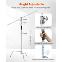 Adjustable Stainless Steel Photography Light Stand - Max Height 10.83 Ft / 330 Cm - Durable & Portable Studio Equipment For Professional Lighting Setup