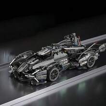 1,560 件黑色赛车积木套装，创意互锁 DIY 组装玩具，适合成人和青少年、派对游戏、办公室和家居装饰，耐用塑料建筑套件