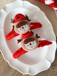 1pc Adult Versatile Accessory Elegant Girl 3D Fabric Plush Shark Claw Hair Clip, Suitable For Christmas, Holiday Parties, And Everyday Use Winter Hair Clutch Elegant Claw Clips