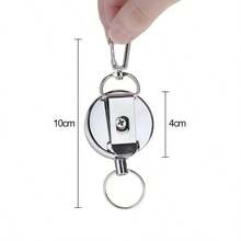 Recoil Buckle Keyring Holder - Resilience Steel Wire Rope Retractable Spring Key Ring Anti-Lost Outdoor Accessory Gifts For Women