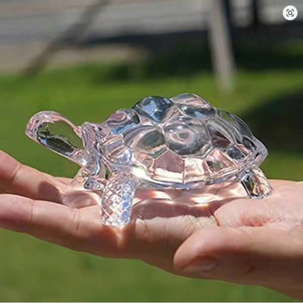 1pc Transparent A Crystal Turtle Ornament, Mini Turtle Statue, Lucky Ornament, Suitable For Home Office Desk Decoration, Home Decoration