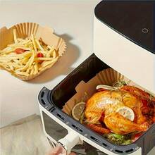 100pcs/200 Pcs/300pcs. Non Stick Air Fryer Paper Pad, Square Disposable Paper Pad,  Suitable For Baking, Roasting And Deep Frying, Suitable For Home, Hotel And Commercial Use Halloween. Christmas. All-Season