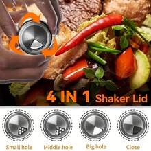 6/12 PCS Double Deck Rotating Spice Rack Organizer, Glass Countertop Holder With Stainless Steel Lids, Step Shelf & Reusable Labels, Ideal For Kitchen Cabinets And Pantry Storage, Perfect For Herbs, Spices, And Seasonings