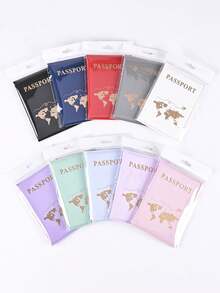 Suport pentru pașaport din piele PU cu ștanțare la cald, suport pentru pașaport la modă în opt culori, ieșire de vacanță, clemă de protecție pentru pașaport de călătorie, portofel pentru monede cu suport pentru bilete, utilizare multifuncțională - Multicolor - Vizualizare 3