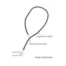 1pc Gold Letter Heart Crystal Beaded Necklace (For Women) - Golden Heart - View 2