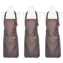 Waterproof Apron With Large Pocket And Adjustable Shoulder Straps Unisex For Coffee And Kitchen - Brown - View 10