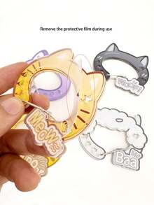 1个可爱亚克力不对称造型多功能背包挂饰卡通风格登山扣钥匙扣 - 彩色 - 查看 9