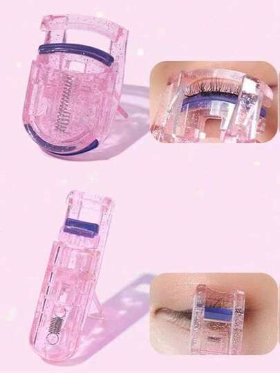 2支/1支粉色和深绿色睫毛夹套装 - 广角，部分卷翘，适合初学者 - 低过敏性，不含酒精，无需电池，价格实惠，适合作为圣诞礼物、化妆品、化妆工具、平价好物、礼物、女士礼物、圣诞礼物