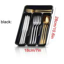 1pc Silverware Storage Box With Cutlery Icon, Kitchen Drawer Silverware Tray, Plastic Cutlery Silverware Kitchen Drawer Organizer Box, Kitchen Essential, Japanese Style Kitchen Cabinet Organizer Box With Divided Compartments For Chopsticks, Knives And Forks, Plastic Divider Organizer - Multicolor - View 9