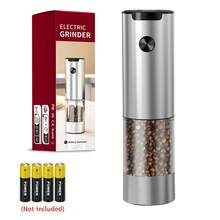 CLITON 1pc Stainless Steel Electric Salt And Pepper Grinder, Available In Black Or Silver, Single Unit Or Gift Box Set With Storage Base, Ideal Holiday Gift For Christmas, New Year, Valentine's Day, Kitchen, Camping, Easy Grinding With LED Light - Multicolor - View 14