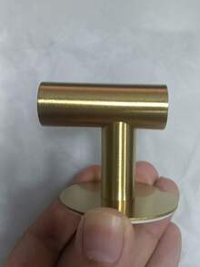 1 件不锈钢防水自粘式单钩，创意壁挂式金属浴室衣架 - 金色 - 查看 6