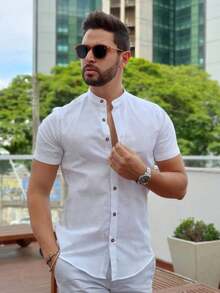 Men's Priest Collar Shirt - trắng - Xem 2