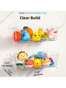 1 pieza Estante de almacenamiento transparente para baño con agujeros de drenaje - Bandeja de bañera de plástico duradero, de secado rápido y fácil de limpiar, cesta de ducha adecuada para uso en el baño, diseño montado en la pared, almacenamiento y organización del baño, accesorios de baño, estante.