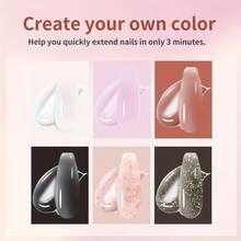 Poly Gel Nail Kit With Light, 8 Colors Builder Gel Nail Extension Kit For Beginners With Everything, Dual Nail Forms Slip Solution Chunky Glitter Poly Gel Nail Art Design Starter Kit. - Nhiều màu - Xem 10
