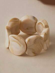 1 pieza Pulsera de mujer con cuentas y estampado de teñido anudado colorido, accesorio de uso diario, adecuado para primavera/verano