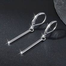 925 Silver Geometric Tassel Drop Earrings For Women, Elegant Design Suitable For Daily, Vacation, Party Wear, Holiday Gift - Silver - View 4