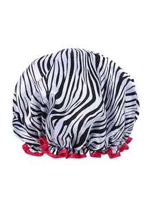 1 pieza Gorro de ducha de doble capa a la moda y resistente al agua, sombrero de baño estampado adecuado para el uso diario de las mujeres