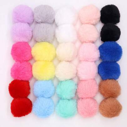 10 pièces Boules de pompons en fausse fourrure de lapin rex de 5-6 cm, pompons doux et moelleux artificiels pour Noël. Pompons DIY pour porte-clés, vêtements, chapeaux, gants, artisanat et couture