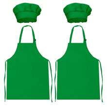2 Packs Green&Red Kids Apron And Chef Hat Set-Children Kids Apron For Girls Boys Cooking Painting Baking ,Christmas DIY Party,Wear 6-13 Ages - Multicolor - View 14