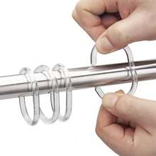 Anillos de Baño Giratorios de Alta Calidad/Ganchos Transparentes en Forma de C en Caja Anillos para Cortina de Ducha Ganchos Anillos para Cortina de Ducha 12pcs/caja - Gancho transparente giratorio (36 g/caja) - Ver 1