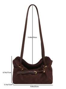 Bolso de ante para debajo del brazo para mujeres, nueva bolsa de mano estilo retro americano de otoño/invierno, bolso de hombro y bolso minimalista para chicas