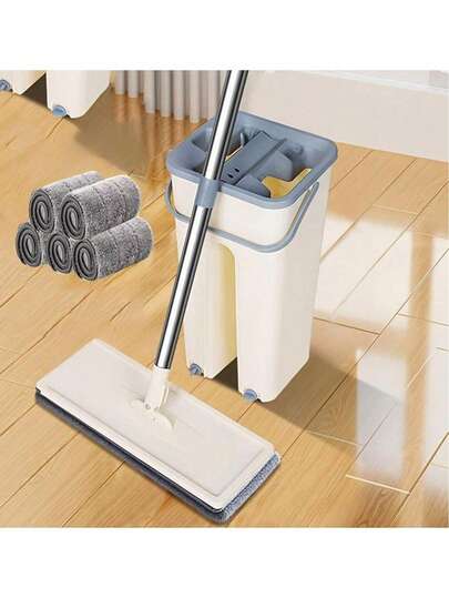 Reusable Ultra-Fine Fiber Mop Pad - Super Absorbent And Durable Wet/Dry Cleaning Cloth, Gray Polyester With White Edge Round Design, Compatible With Most Flat Mops, Tile And Sub Adhesive Flooring, With Elastic Band Design, Can Be Installed With Standard Mop