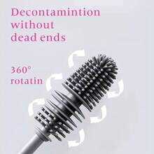 1 pieza/3 piezas Cepillo de silicona de mango largo para limpiar tazas, cepillo de mango largo, cepillo de silicona para botellas, cepillo para botellas y tazas, accesorio de limpieza