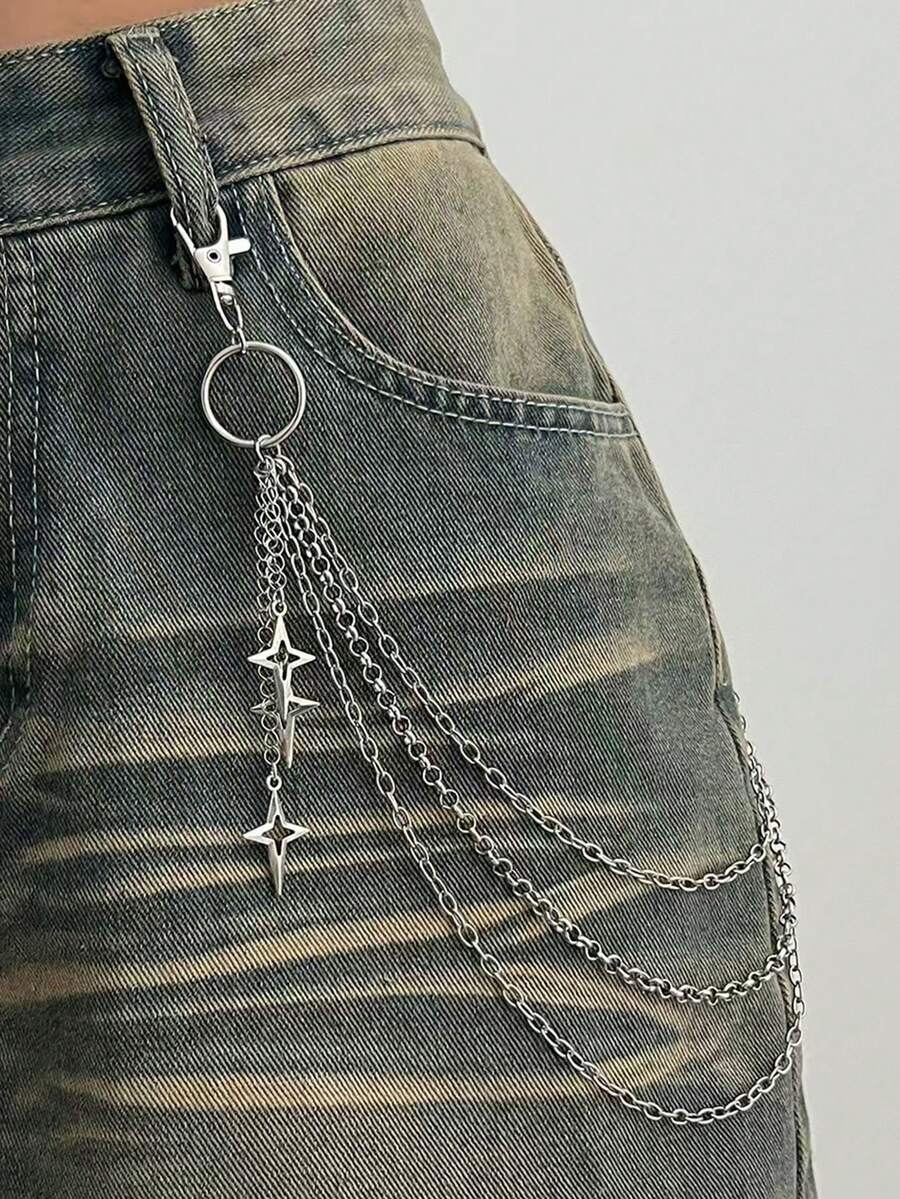 Men's Starry Sky Multilayer Alloy Waist Chain - Small Star - View 1