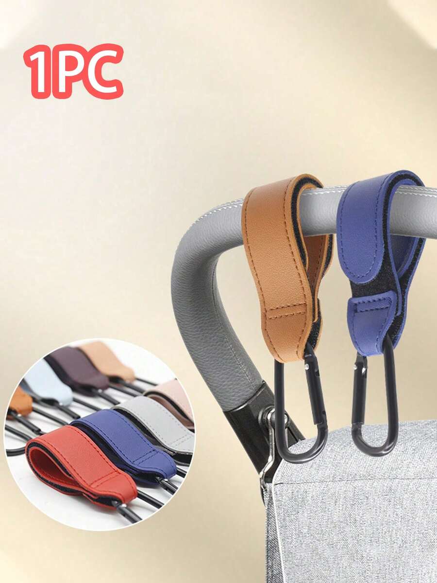 1 件仿皮铝合金婴儿车挂钩，方便的磁性婴儿车挂钩，适用于婴儿车，便携式婴儿车手柄配件，适用于尿布袋和购物，是送给宝宝的理想礼物