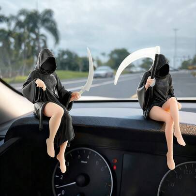 1件性感死神雕像汽车装饰，神秘雕像汽车摆件，趣味汽车配件，性感雕像家居装饰，性感雕像书架装饰