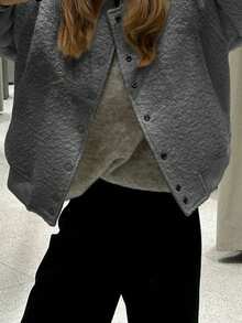 Vaiaye Women's Winter Fashion Elegant Solid Color Woven Long Sleeve Jacket, Suitable For Autumn And Winter, Thanksgiving And Christmas