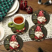 2pcs/4pcs/6pcs Elf Pattern Printed Silica Gel Placemats, Christmas Decor & Gift, Suitable For Dining Table, Coffee Bar, All Seasons, Washable Tabletop Mats, Room Decor, Coasters, Draining Mats, Kitchen Dining Mats, Indoor/Outdoor Party Decorations, Home Decor, Ideal Gift