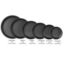 1 件不粘披萨烤盘，6/7/8/9/10/11 英寸黑色圆形披萨烘焙模具，家用烘焙工具 - 黑色 - 查看 6