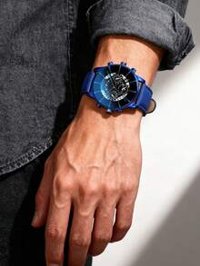 3 件套：1 件男孩活泼运动数字石英表和 2 件手链 - 藍色 - 查看 5