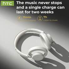 HTC Auriculares TWS HP06 con cancelación activa de ruido, micrófonos duales, cancelación de ruido de llamadas ENC, modo de juego de baja latencia, resistencia al agua y al sudor con clasificación IPX, color blanco roto. - blanquecino - Ver 5