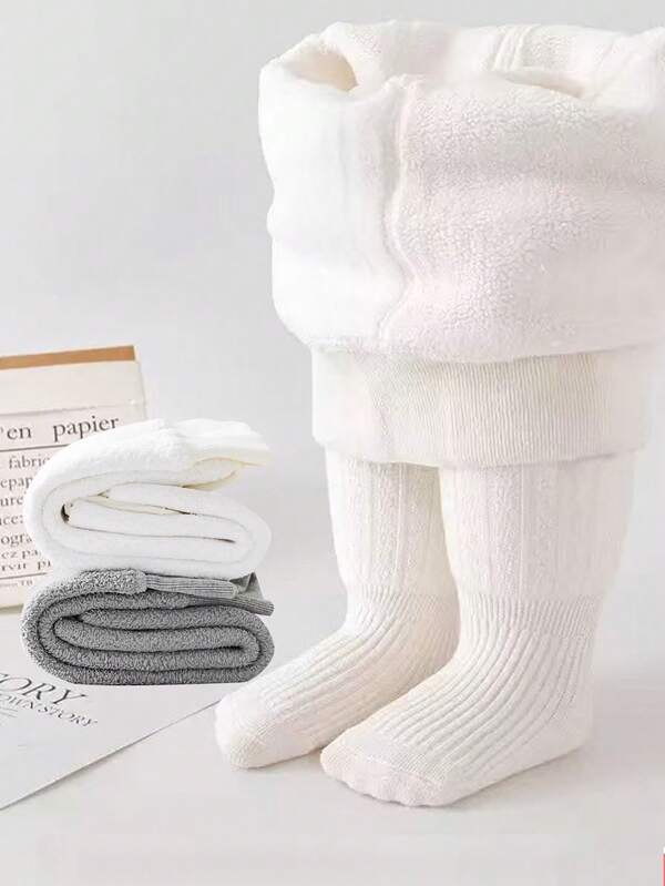 1pc Children's Fleece Tights, Warm Thick Pantyhose For Toddlers, Baby Girls Stirrup Leggings For Autumn/Winter