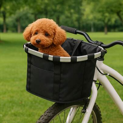 Collapsible Canvas Bicycle Basket – Easy-Fold Front Bike Storage For Shopping, Hiking & Pet Trips