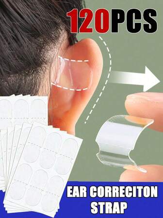 120 piezas/60 piezas/30 piezas/18 piezas Cintas para las orejas invisibles, pegatinas de soporte de belleza autoadhesivas para las orejas, adecuadas para cosplay y dar forma al rostro - Corrector vertical transparente unisex, cintas para las orejas de silicona invisible de baja alergia - Cintas para las orejas transparentes antiarrugas, adecuadas para cosplay, juegos de roles y fiestas, pegatinas de soporte inodoras para dar forma a los contornos faciales