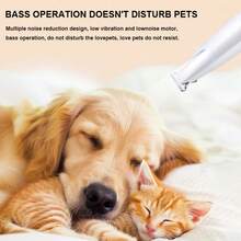 1 قطعة، مُحسّن ماكينة تشذيب شعر الحيوانات الأليفة، طقم تجميل الحيوانات الأليفة - شفرة سيراميك هادئة جدًا ماكينة قص شعر الكلاب والقطط مع ضوء LED، قابلة للشحن عبر USB مقاومة للماء IPX4 لتشذيب شعر الكلاب والقطط الصغيرة والأذن والوجه، لاستخدام يومي