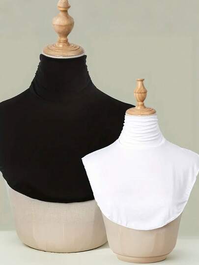 Écharpe col roulé détachable - Accessoire de mode 100% polyester, réchauffe-cou lavable en machine, convient pour le bureau, l'hiver, les sorties et les voyages, disponible en noir/blanc, article de mode polyvalent, style moderne, tissu durable, convient pour le bureau, accessoire de mode, matériau léger, convient pour les passionnés de mode et la décoration de Noël.