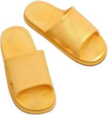 Zapatillas Baño Zapatillas de casa, zapatillas japonesas for hombres y mujeres, sandalias de baño, zapatos sencillos for el hogar, pareja de zapatos de interior, zapatillas for exteriores Sandalias Du - Amarillo - Ver 2