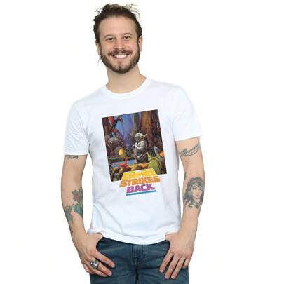 Star Wars Mens Yoda Poster TShirt (White)