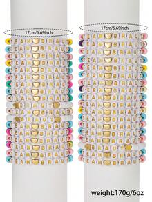 36 Peças Conjunto de Pulseiras Elásticas com Formato de Coração de Polímero Combinando da TEAM BRANUT, Adequado para Presentes e Uso Diário