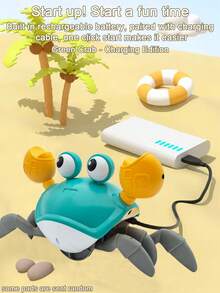 2 Styles Battery-Powered Or Rechargeable Funny Crab Walking Toy, Sensory Stress Relief Toy, Creative Crawling Escape Toy, Interesting Pretend Play Toy, Great Gift For Kids, Boys And Girls, Birthday, Holiday - Multicolor - View 14