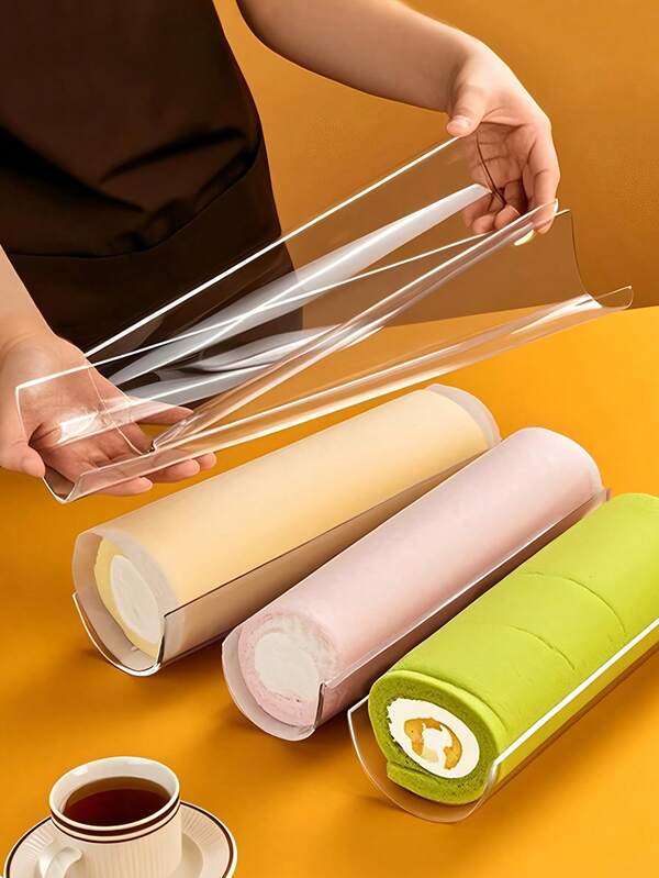 Cake Roll Shaper, U-Shaped Swiss Roll Cake Mold, DIY Mold. Made Of And Odorless Acrylic Material, High-Quality Organic Glass. Suitable For Swiss Rolls, Crispy Rolls, Crepes, Rolled Cakes, Queen Rolls, Pinonos. Transparent And Easy To Clean. A Long Roll Dessert-Making Tool Ideal For Baking, Kitchens, Home Use, DIY Projects, And Hotel Applications.