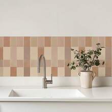 Autocollant de rayure à carreaux aquarelle verte, autocollant mural décoratif imperméable. Mosaïque vintage amovible, décoration murale, art mural, décoration murale, autocollants muraux de décoration de pièce de 11,8 x 47,2 pouces