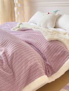 1 Stück doppelseitige Plüschdecke, weich, bequem und warm, dick und gemütlich, geeignet für Heimdekoration, Bett, Sofa, Büro, Zimmer, Wohnheim, maschinenwaschbar