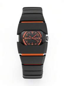 全新复古 Y2K 未来主义风格男士腕表，万圣节和圣诞节最佳礼物 - 橘色 - 查看 8