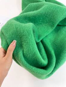 1 chiếc khăn choàng mùa đông dài mềm mại cho nữ, khăn quàng cổ ấm áp, khăn choàng/khăn choàng cỡ lớn dày dặn có tua rua màu đen, khăn choàng dệt kim dày có tua rua, khăn choàng màu đỏ trơn. - HM05-Xanh lá cây - Xem 8