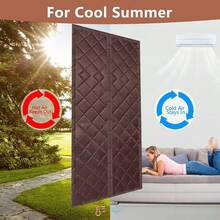 1 件磁性隔热门帘，防水牛津布，防寒，易于安装，磁条，棕色，灰色，防虫，无需钻孔，防止冷空气进入，90 * 210cm/35.43 * 82.68 英寸，100 * 210cm/39.37 * 82.68 英寸，适用于家庭和办公室，办公室门，现代门，耐用门